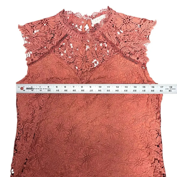 Avida Peach Lace Lined Sleeveless Blouse Size S - Picture 8 of 11